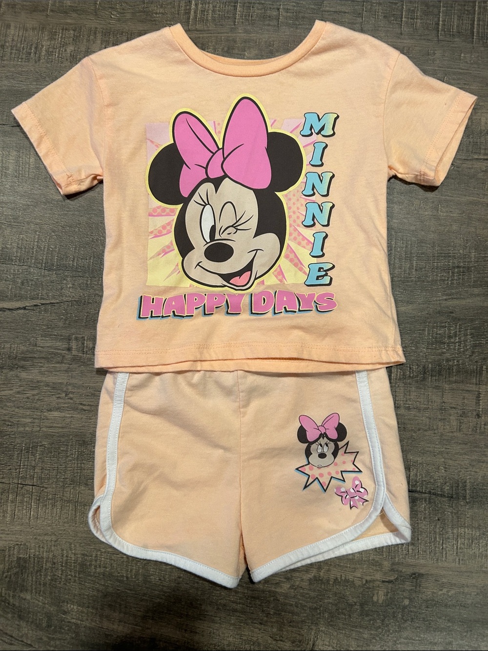 Disney Minnie Peach and Pink Short Sleeve  Set
